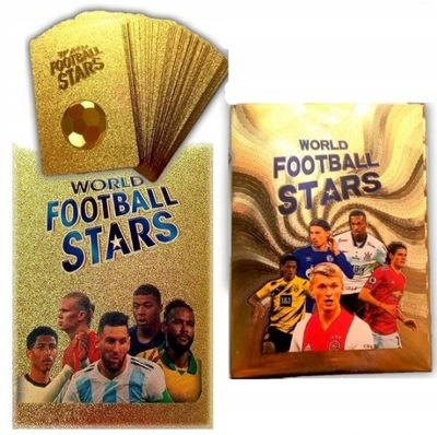 ZŁOTE KARTY PIŁKARSKIE Z PIŁKARZAMI ZESTAW 55 KART