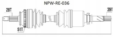 Привідний вал права renault master ii 2.2 1.9 dci 00- nowa фото №1