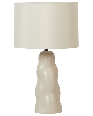 Lampa stołowa nocna ceramiczna 51 cm beżowa