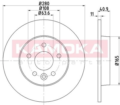 ДИСК ТОРМОЗНОЙ FORD FOCUS II 04- TYŁ(280X11MM)