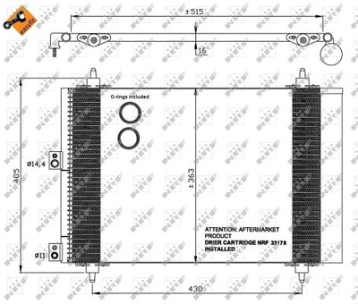 РАДИАТОР КОНДИЦИОНЕРА NRF 35843