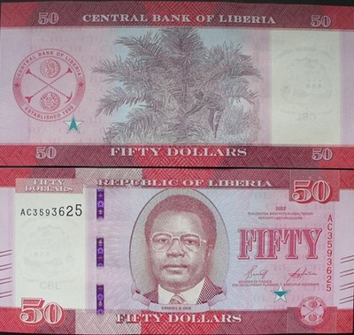 Banknot 50 dolarów 2022 ( Liberia )