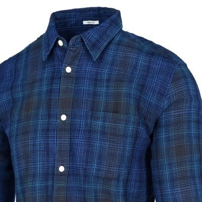 WRANGLER 1PKT SHIRT BLUE REGULAR KOSZULA - S