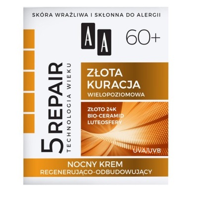 AA Technologia Wieku 5Repair 60+ Złota Kuracja nocny krem