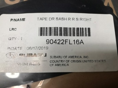 Nowa плівка наклейка рамки двері subaru 90422fl16a фото №1