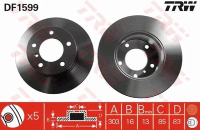 DF1599 DISC BRAKE MERCEDES G-KLASA  