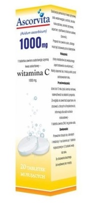 Ascorvita witamina C 1000 20 tabletek musujących
