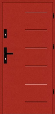 Czerwone drzwi zewnętrzne pełne z tłoczeniem 55mm ciepłe Door Marko