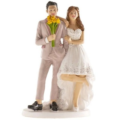 Figurka na TORT weselny ślub MŁODA PARA 16 cm