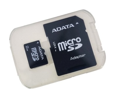 NOWA KARTA PAMIĘCI ADATA 2GB MICROSD + ADAPTER