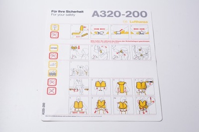 Lufthansa safety Card Instrukcja bezpieczeństwa Airbus A320-200