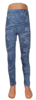 OCIEPLANE getry LEGINSY legginsy GWIAZDY jeans 122