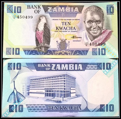 180. Banknot Zambia 10 Kwacha 1988r. UNC