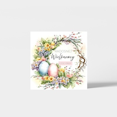 Kartka Wielkanocna Świąteczna firmowa z życzeniami personalizacja 10szt