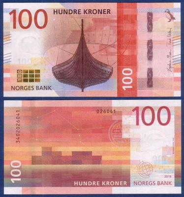 Norwegia 100 Korona 2016 P-54a UNC