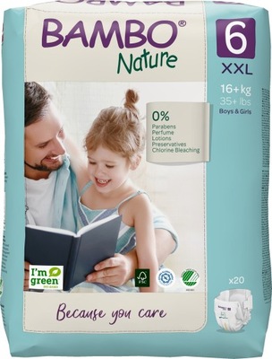 Pieluszki Eko Bambo Nature XL PLUS 6, 16+kg 20szt