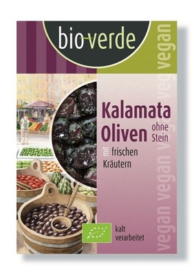 Oliwki Czarne Kalamata Bez Pestek Z Ziołami Bio 150 G - BIO VERDE