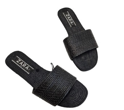 Klapki buty damskie Zara 40 czarne