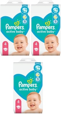 PIELUSZKI PAMPERS ACTIVE BABY 4 396 SZT 3x 132