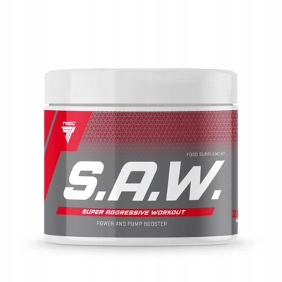 TREC S.A.W. SUPER ANABOLIC WORKOUT 200G PRZEDTRENINGÓWKA CZARNA PORZECZKA