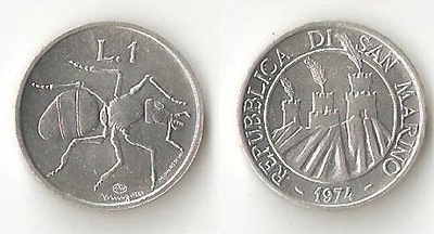 SAN MARINO 1 lir 1974