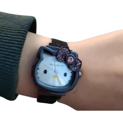 Zegarek Hello Kitty na branzolecie czarny