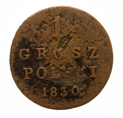 Mikołaj I 1825-55, grosz polski 1830 F-H, Warszawa