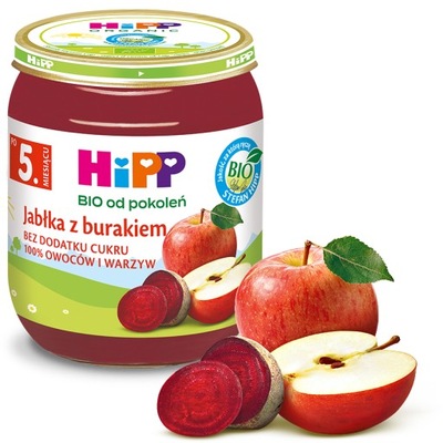 HiPP BIO Jabłka z burakiem po 5. miesiącu, 125g