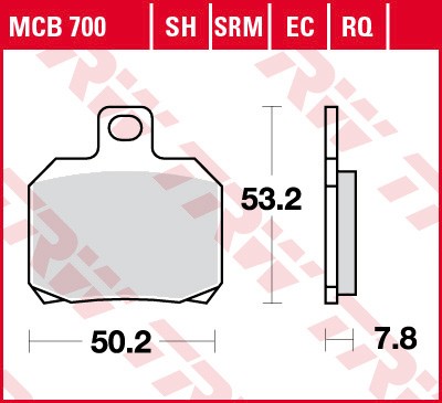 TRW MCB700SH TRINKELĖS STABDŽIŲ KH266 SINTER STREET 