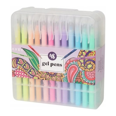 Długopisy żelowe kolorowe brokatowe zestaw 48 sztuk