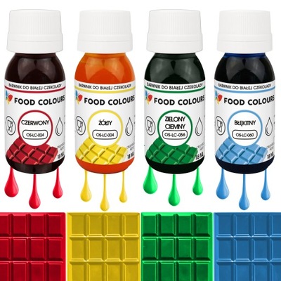 Zestaw Barwników Do Białej Czekolady 4 x 18ml FoodColours Barwnik