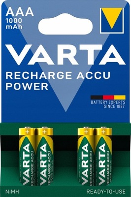 4 x akumulator VARTA AAA R3 1000 mAh R2U bateria