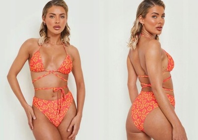 BOOHOO WZORZYSTY DÓŁ OD BIKINI XS