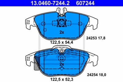 КОЛОДКИ ДИСКОВЫЕ ТОРМОЗНОЕ ЗАД ATE 13.0460-7244.2 фото