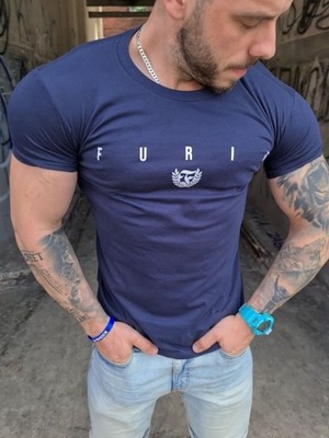 Koszulka męska granatowa logo Furia (Rozmiar: XXL)