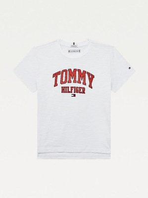 TOMMY HILFIGER BAWEŁNIANA KOSZULKA LOGO (8-9L)