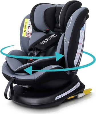 FOTELIK 0-36 KG ISOFIX OBROTOWY 360 STOPNI CZARNY