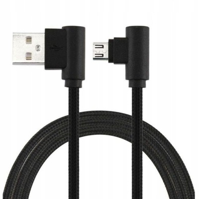 Kabel micro usb do USB 2M nylon kątowy