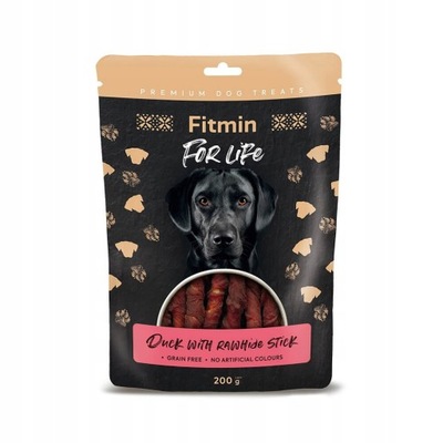 FITMIN FFL DOG treat duck with rawhide stick 200g