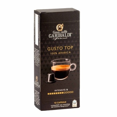 Kapsułki do Nespresso Garibaldi Gusto Top 100% KAWA ARABICA Delonghi
