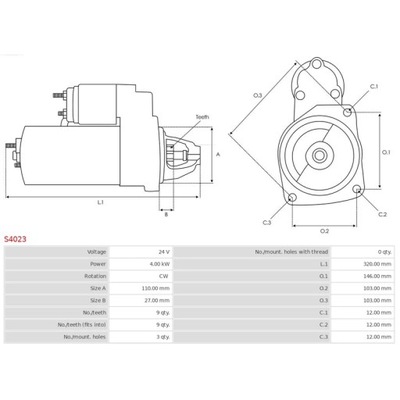 СТАРТЕР AS-PL S4023