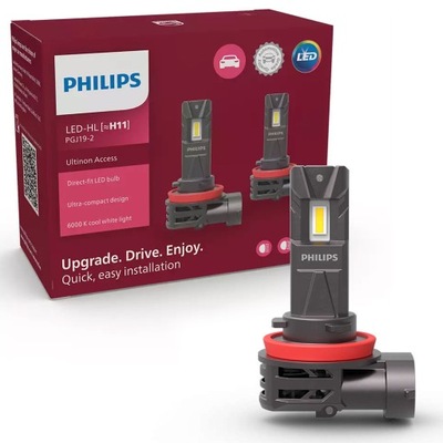 PHILIPS LAMP LED H11 H8 H9 ULTINON ACCESS PLUG&PLAY 6000K - SET 2 PCS.  