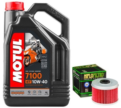 МАСЛО MOTUL 7100 10W40 4L. + ФІЛЬТР HF113, HONDA TRX420 TE FOURTRAX, 07-24R.