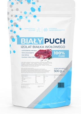 Biały Puch Białko Wołowe Izolat Białka Odżywka Białkowa Bez Laktozy 500g