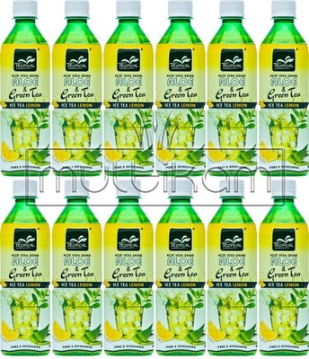 NAPÓJ ALOESOWY TROPICAL GREEN TEA LEMON 12 x 500ml