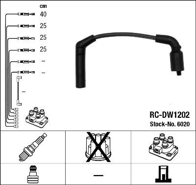 NGK 6020 КОМПЛЕКТ ТРУБОК ZAPŁONOWYCH