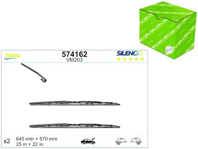 LIMPIAPARABRISAS ESCOBILLAS PARTE DELANTERA 2 PIEZAS VM203 SILENCIO 645 570MM BMW 5 E39  