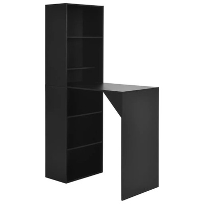 Stolik barowy czarny 115x59x200 cm, z szafką