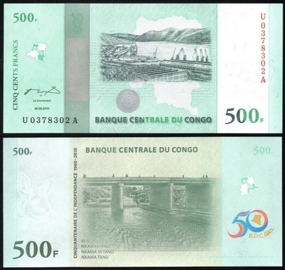 $ Kongo 500 FRANCS P-100 UNC 2010