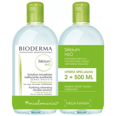 BIODERMA SEBIUM Płyn micelarny 2x500ml